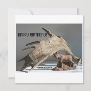 Wildlife Moose Antler sur la carte d'anniversaire 