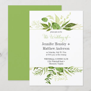 Wildwoods Green Encadré Mariage Invitations