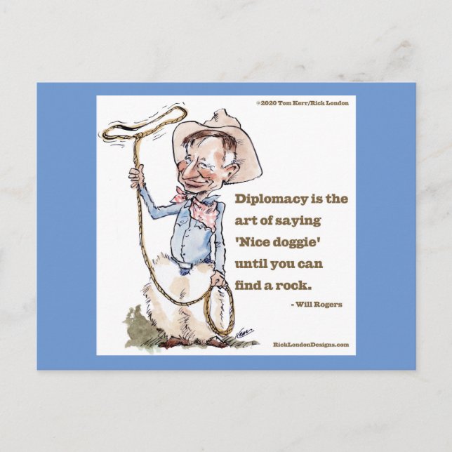 Will Rogers & Carte Postale de Citation (Devant)