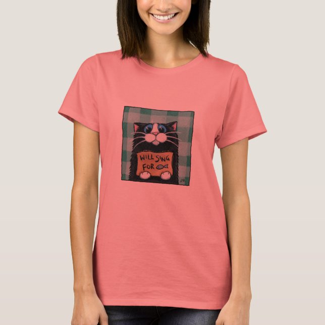 Will Sing pour le poisson - mignon T-shirt chat (Devant)