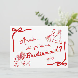 Will you be my Bridesmaid Card Invitation