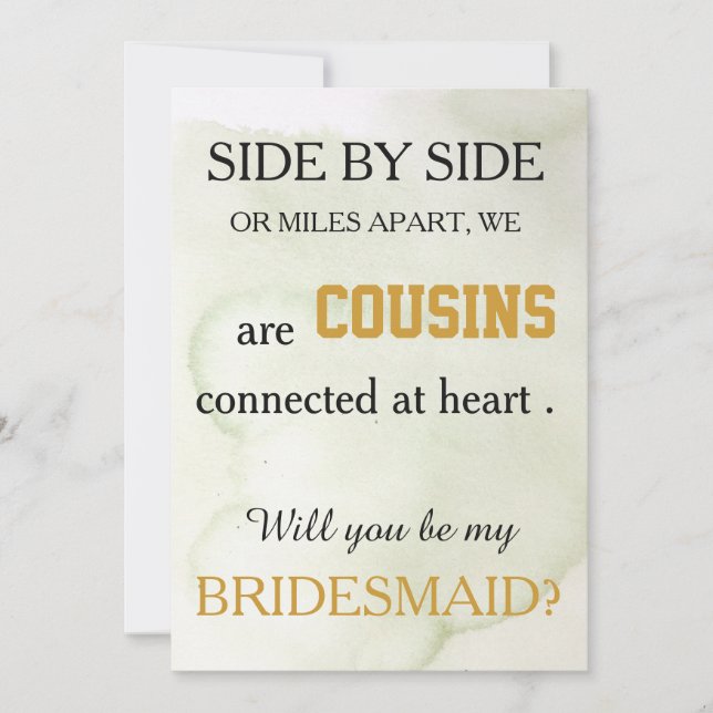 Will you be my bridesmaid? invitation (Devant)
