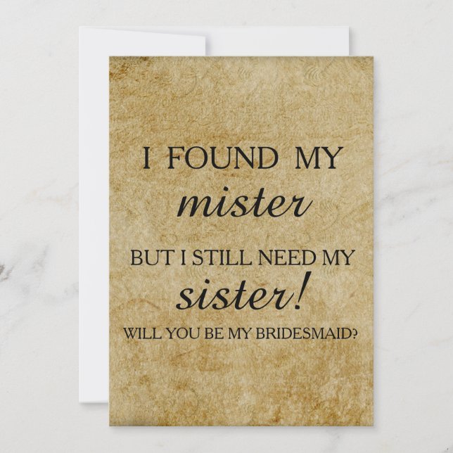 Will you be my bridesmaid? invitation (Devant)