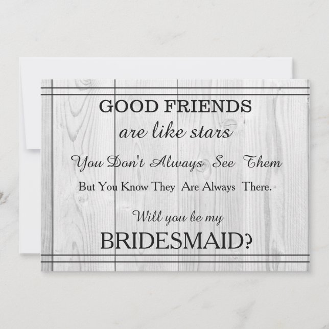 Will you be my bridesmaid? invitation (Devant)