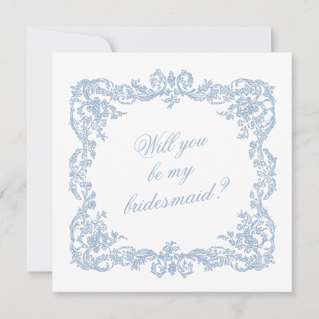 Will You Be My Bridesmaid Proposal Invitation Card (Devant)