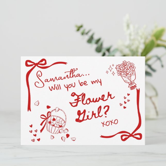 Will you be my Flower Girl Card Invitation (Debout devant)