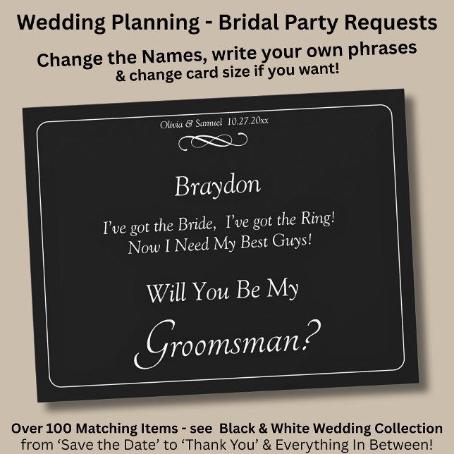 Will You Be My Groomsman? Black White Infinity (Créateur téléchargé)