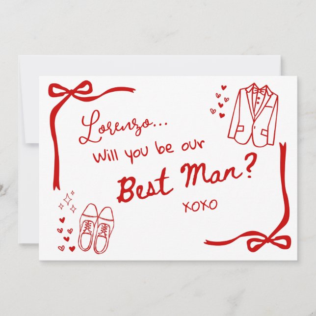 Will you be our Best Man Card Invitation (Devant)