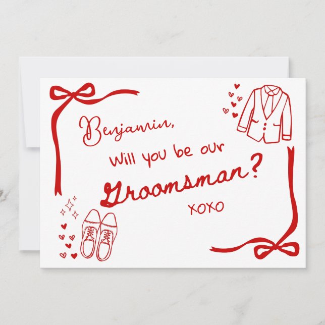 Will you be our Groomsman Card Invitation (Devant)