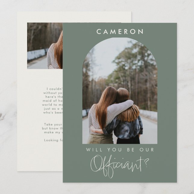 Will you be our Officiant Minimalist Photo 2-sided (Devant / Derrière)