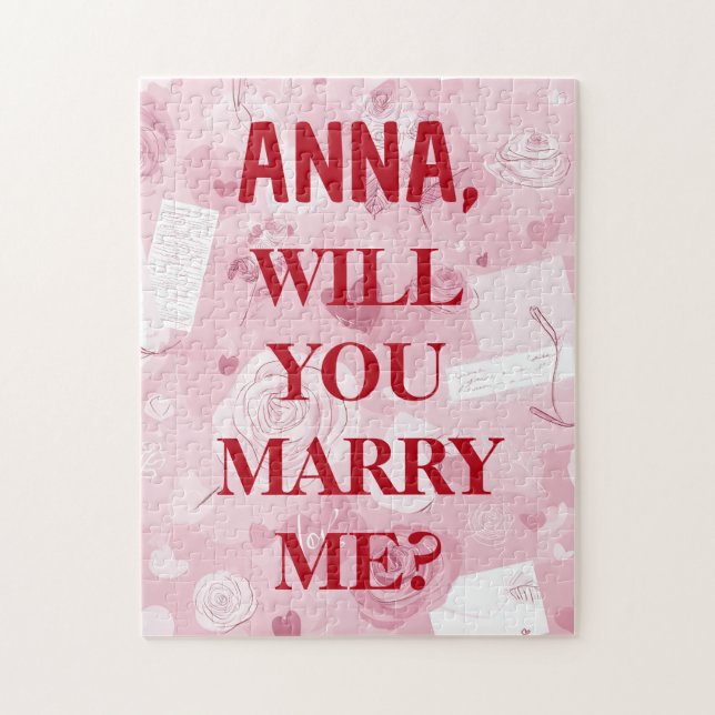 Will You Marry Me Custom Names Puzzle (Vertical)