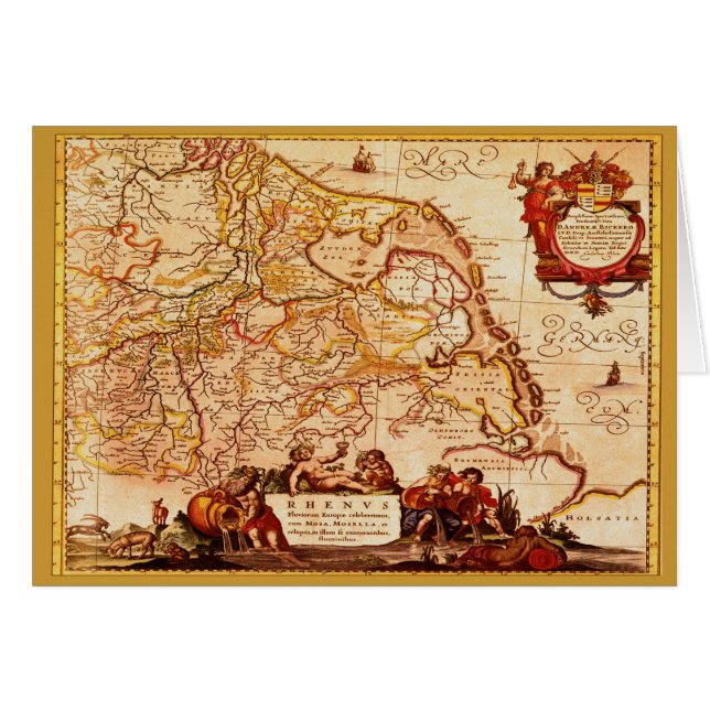 Willem Janszoon Blaeu Ancienne carte allemande (Devant horizontal)