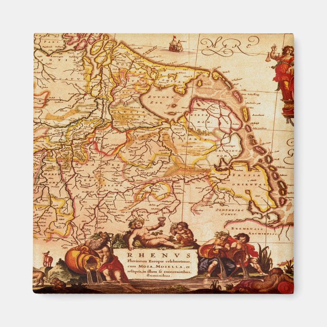 Willem Janszoon Blaeu Antique German Map Magnet (Devant)