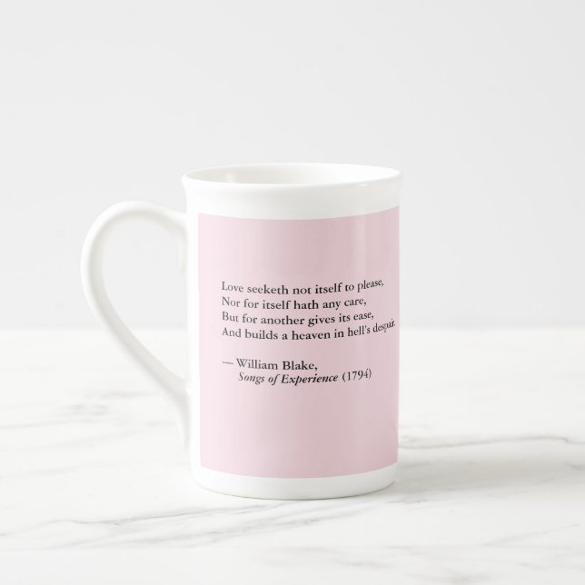 William Blake "Love Seeketh Not" Bone China Mug (Gauche)