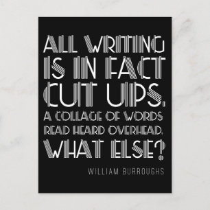 William Burroughs "Cut Ups" Écriture Carte Postale