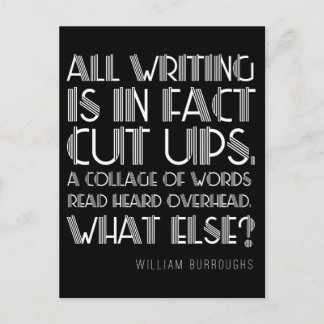 William Burroughs "Cut Ups" Écriture Carte Postale