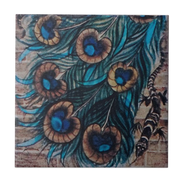 William De Morgan - Peacock - Carreau 3 de 3 (Devant)