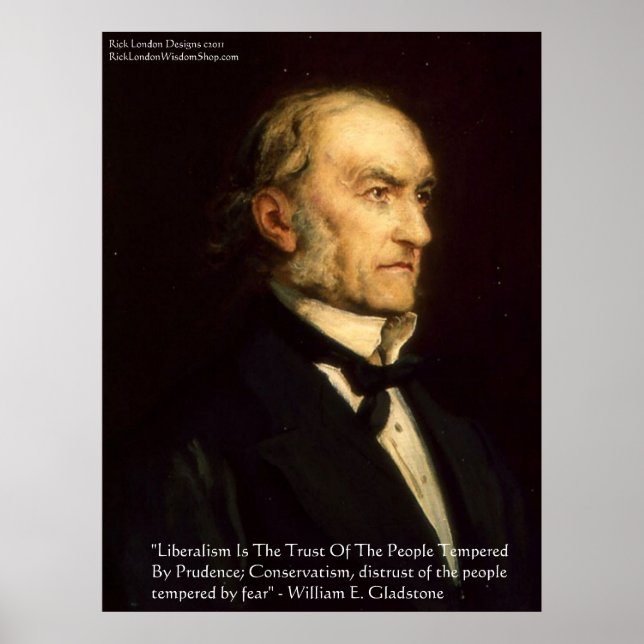 William Gladstone "Liberals & Conservative" Poster (Devant)