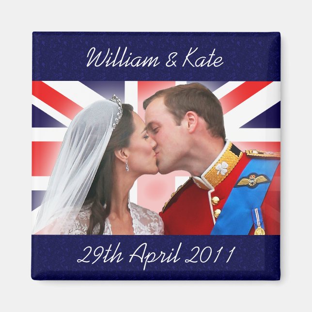 William & Kate Royal Mariage Kiss Magnet (Devant)