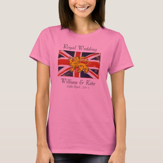 William & Kate Royal Mariage T-Shirt (rose) (Devant)