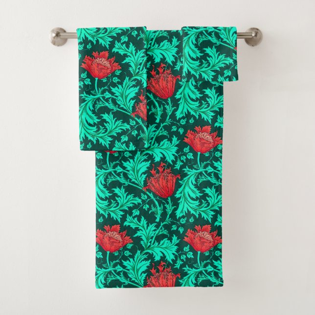 William Morris Anemone, Deep Red et Turquoise (En situation)