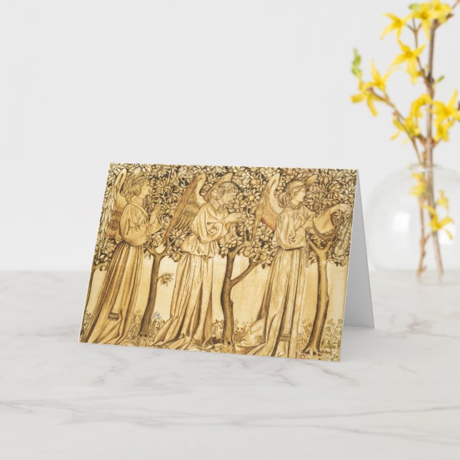 William Morris ANGELS ET Carte de voeux TREE (Fleur jaune)
