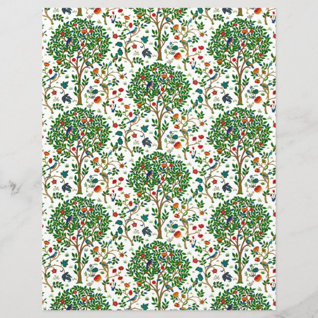 William Morris Arbre de vie Motif, vert et multi (Devant)