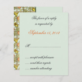 William Morris Birds & Fleurs Mariage Cartes RSVP
