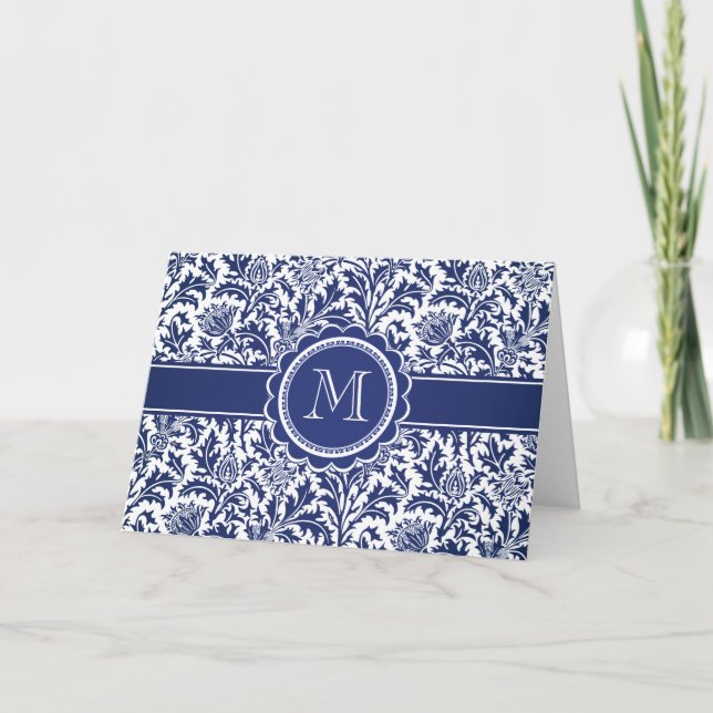 William Morris bleu et blanc élégant floral (Devant)