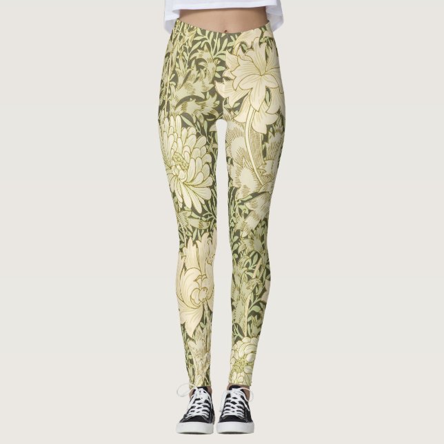 William Morris Chrysanthemum Femmes Leggings (Devant)