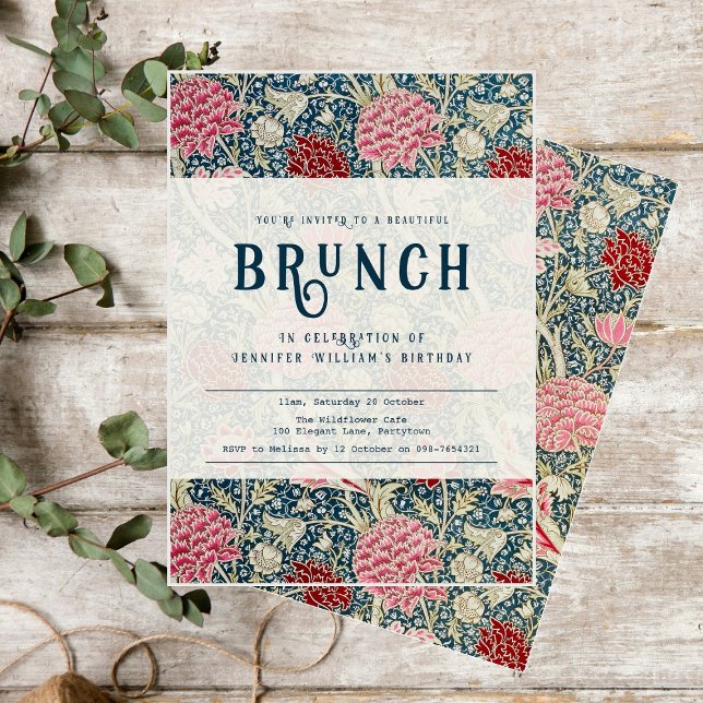 William Morris élégante invitation Brunch rustique (Créateur téléchargé)