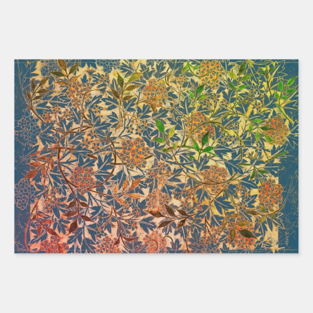 William Morris EN LIVRE BLEU PAPIER DRAPS PLAT (Devant)