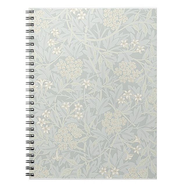 William Morris Faded Jasmine Spiral Carnet (Devant)