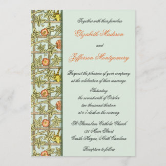 William Morris Faire-part de mariage aux oiseaux e