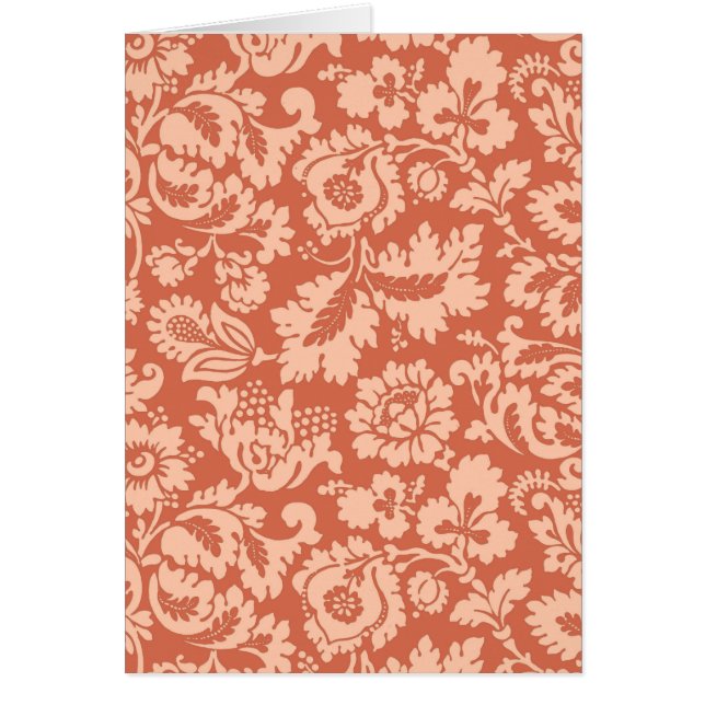 William Morris Floral Damask, Peach et Coral (Devant)