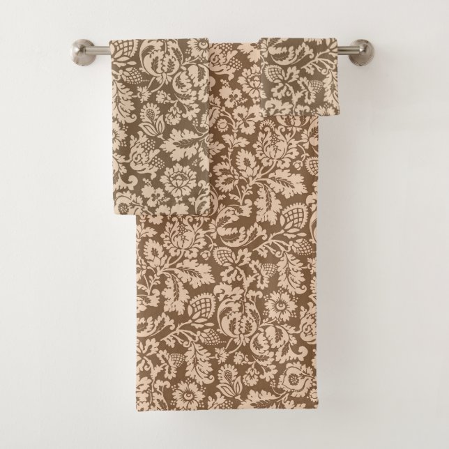 William Morris Floral Damask, Taupe Tan et Beige (En situation)