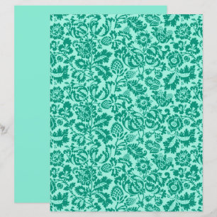William Morris Floral Damask, Turquoise et Aqua
