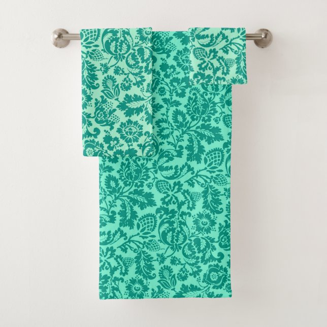 William Morris Floral Damask, Turquoise et Aqua (En situation)