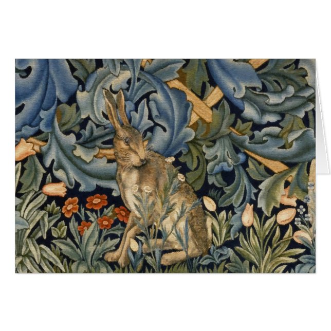 William Morris Forest Rabbit Floral Art (Devant Horizontal)