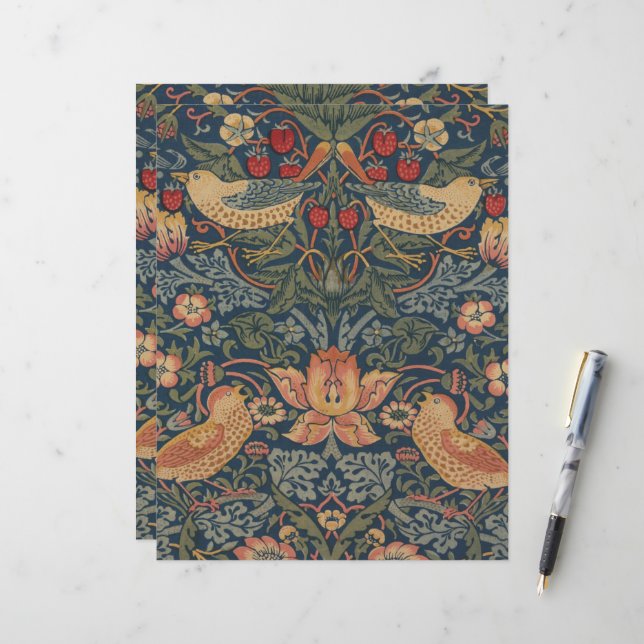 William Morris Fraise Voleurs Oiseaux (Devant/Arrière en situation)