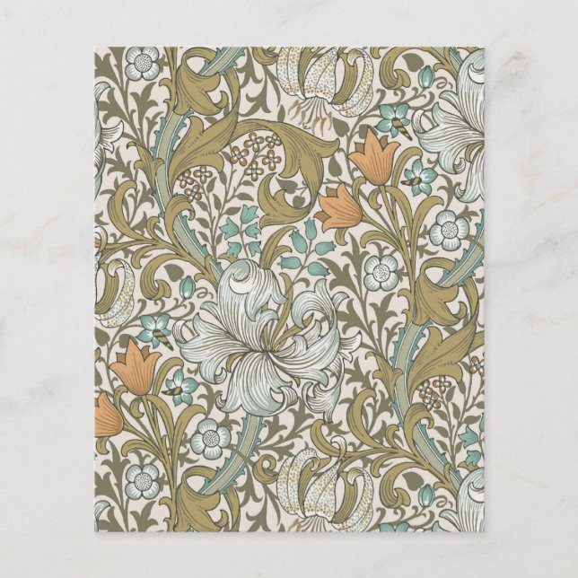 William Morris Golden Lily Bleu Or Classique (Devant)