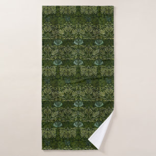 William Morris Grand Feuille vert & Fleur bleue