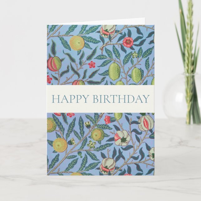 WILLIAM MORRIS "HEUREUX ANNIVERSAIRE" CARTE DE RÉJ (Devant)