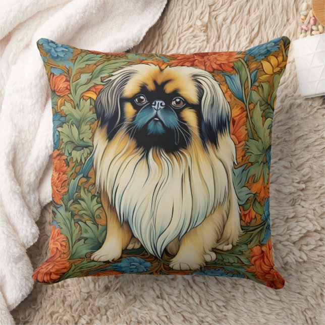 William Morris Inspiré Coussin Pekingese (Couverture)