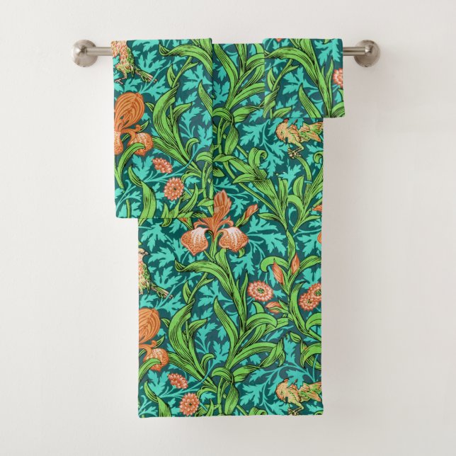 William Morris Irises, Orange et Turquoise (En situation)