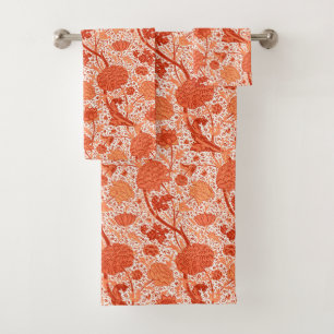William Morris Jacobean Floral, Coral Orange