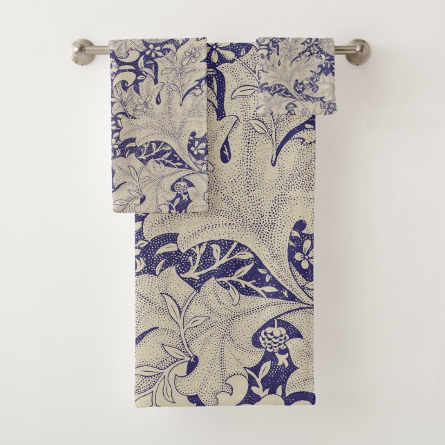 William Morris Motif Giroflée Bleu Antique (En situation)