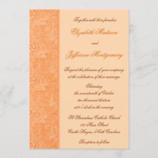 William Morris Orange Floral Faire-part de mariage