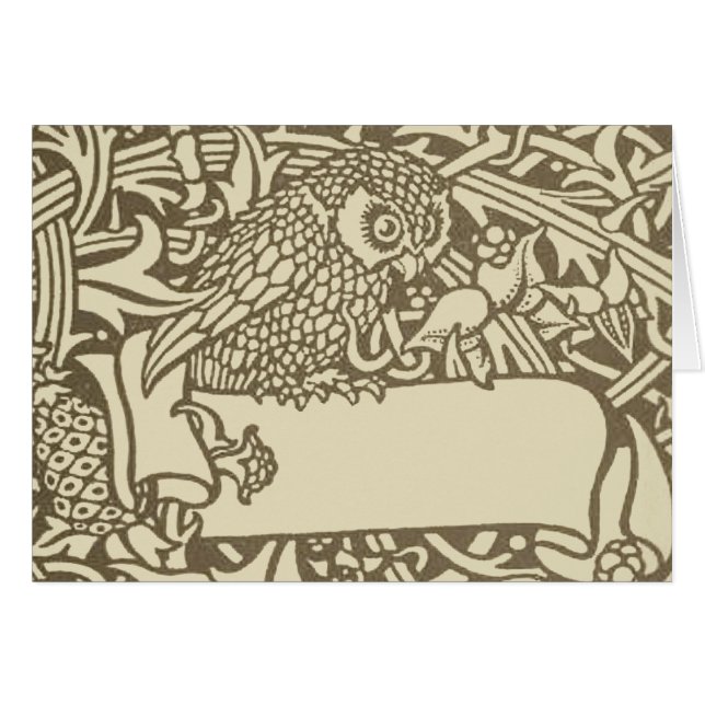 William Morris Owl Floral Design Vintage (Devant horizontal)