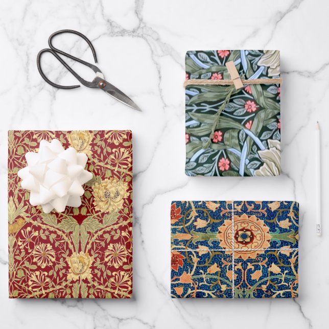 William Morris Pack 6 Feuilles papier d'enveloppem (Recto)